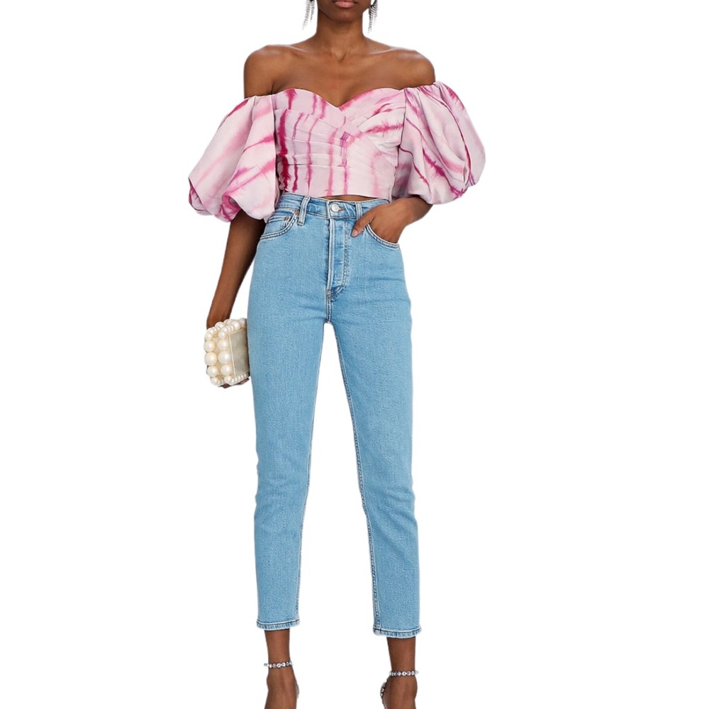 RE/DONE 90s High Rise Ankle Crop Jeans Perfect In Denim It 31 Light Wash NWT NEW